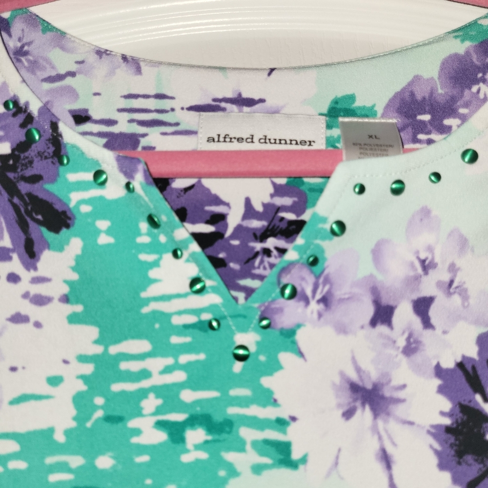 XL Green Purple White Tunic